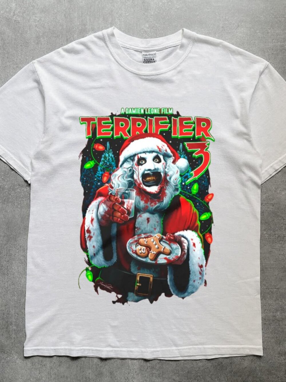 Horror Graphic T Shirt Scary Christmas Festival White Tee